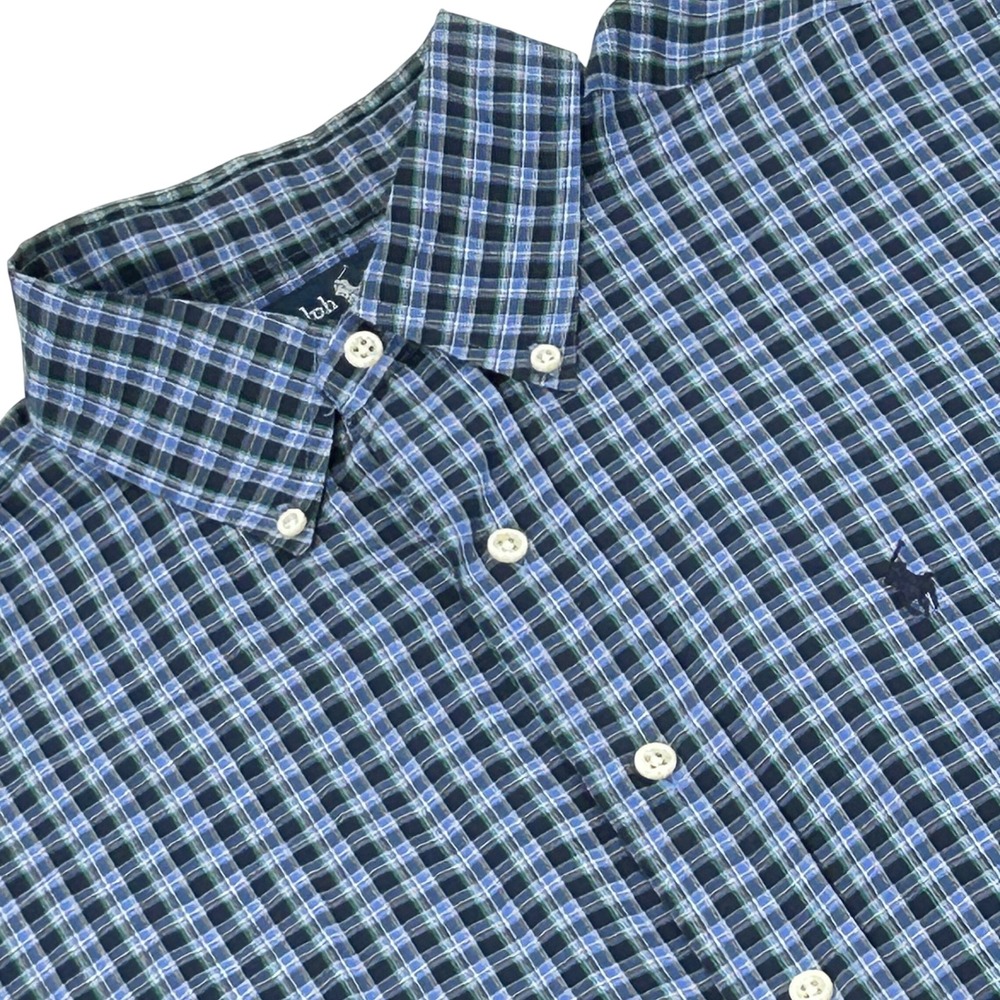 Ralph Lauren Blake Shirt Men L Blue Green Plaid Long Sleeve Button Down Preppy